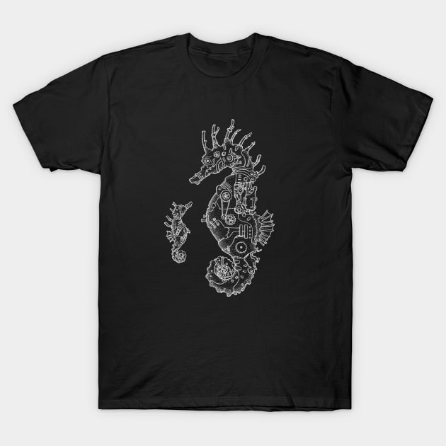 Steampunk Seahorse T-Shirt by SamDeaconArt